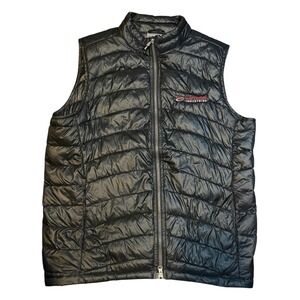 Peter Millar Mens Warmth Puffer Vest Black Embroidered Logo Size Large